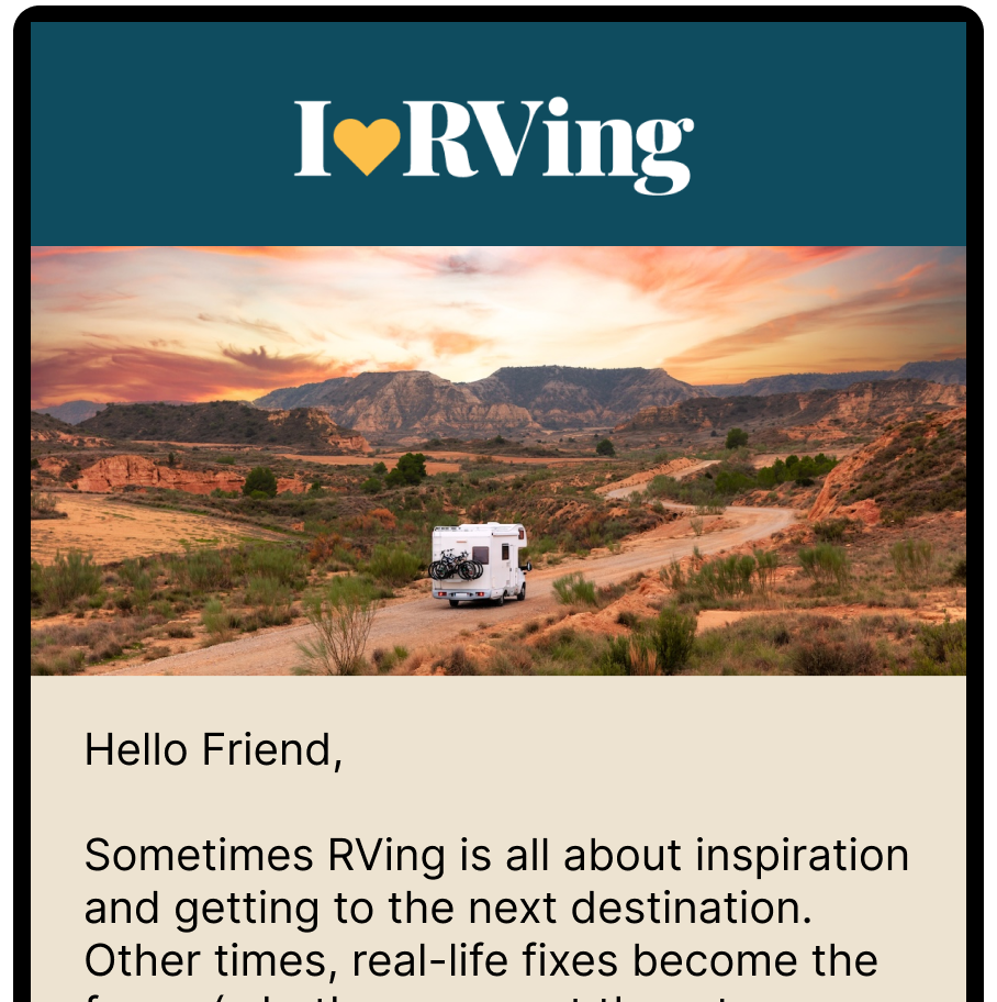A recent I Heart RVing newsletter