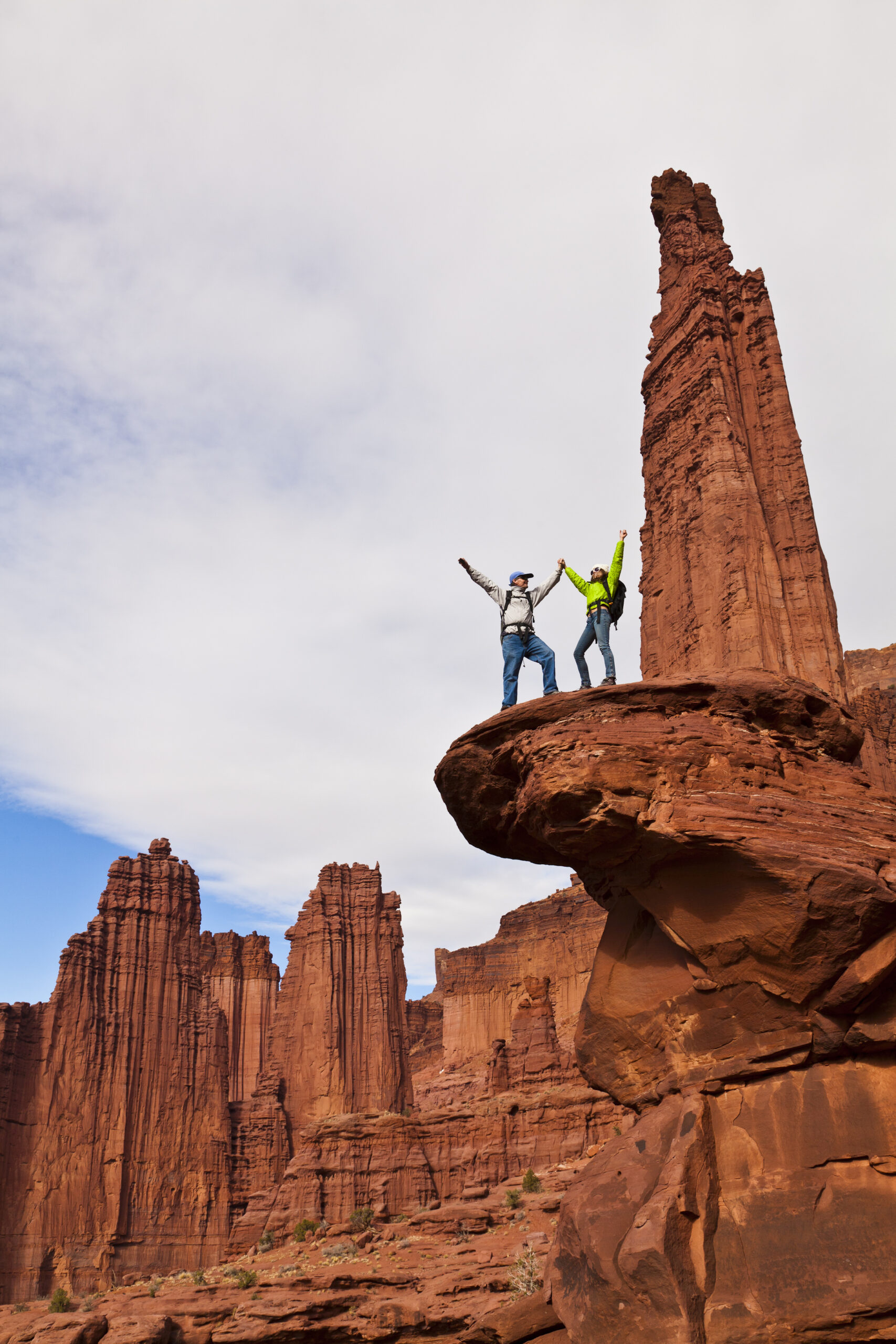 TeamOfHikersOnTheSummitOfASandstoneSpire | I Heart RVing