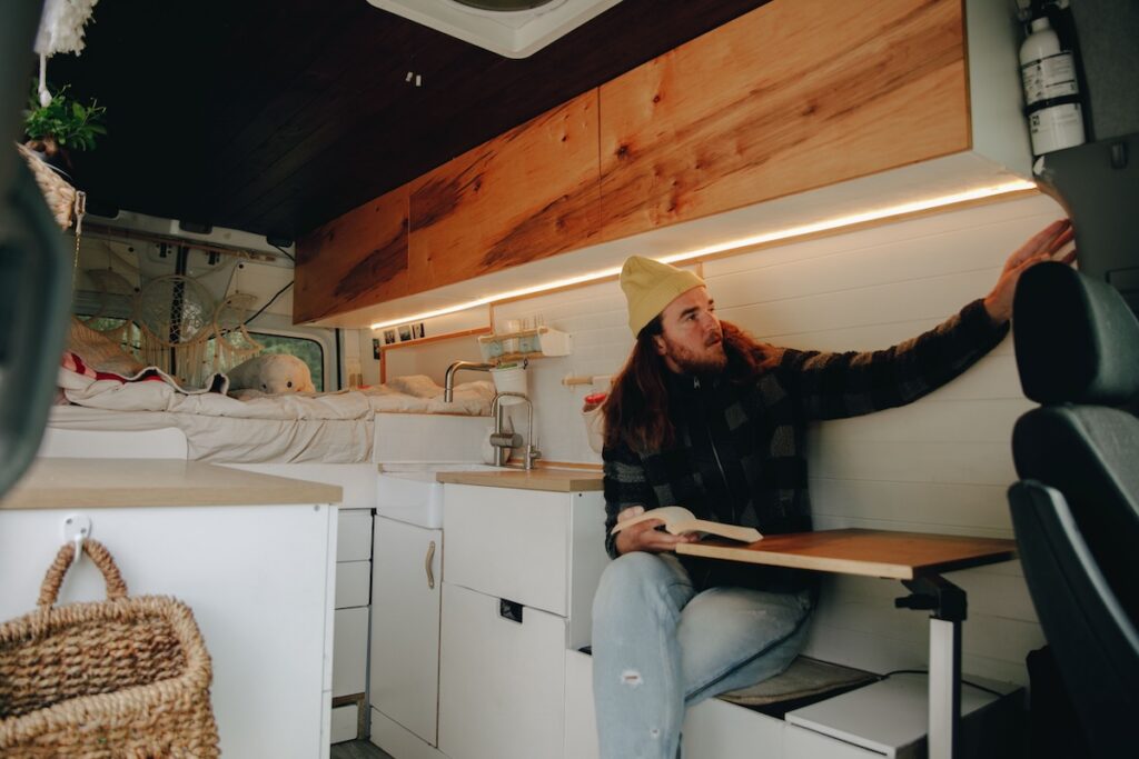 inside a camper van