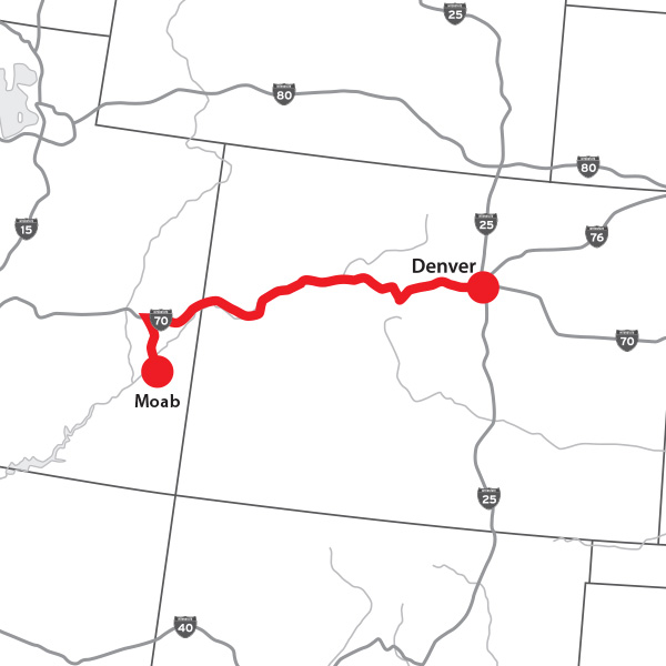 Denver to Moab, Utah