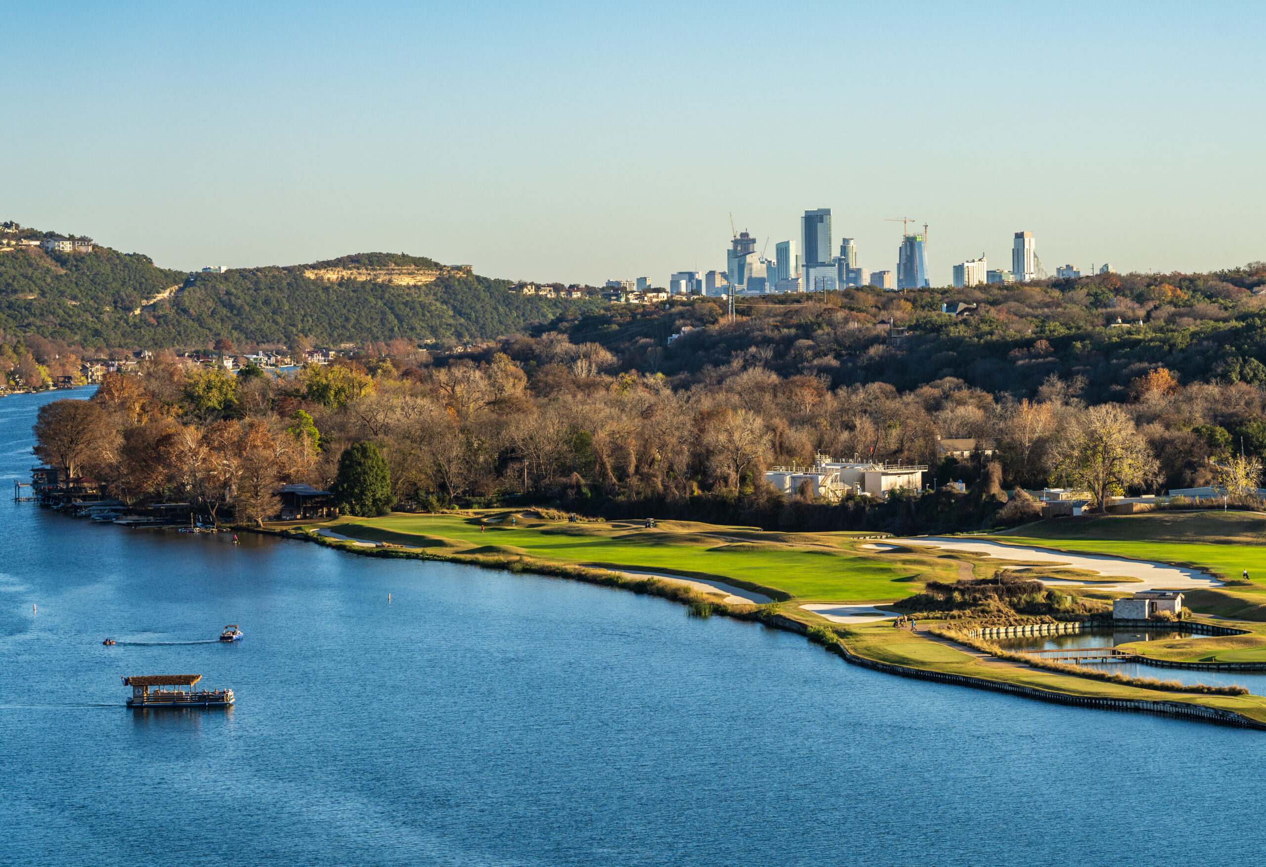 Pennybacker Bridge over Colorado River in Texas Hill Country