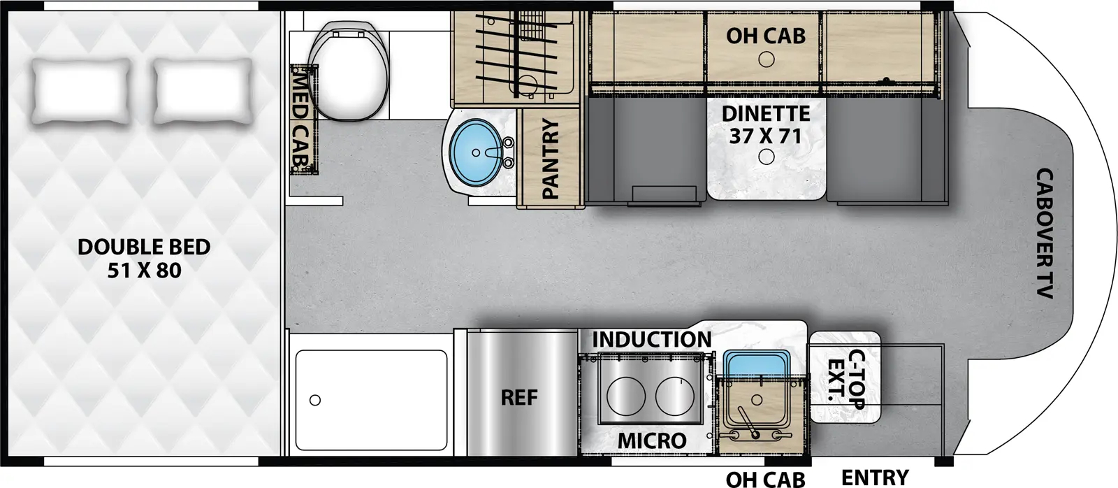 | I Heart RVing Class C RV Coachment CT20XG floorplan