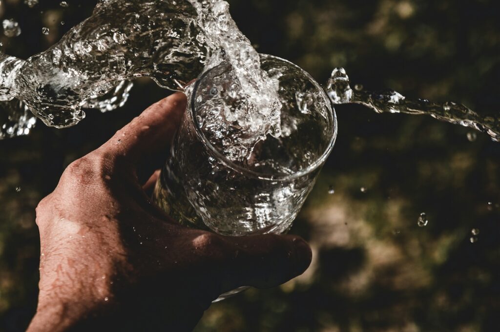 Splashing water