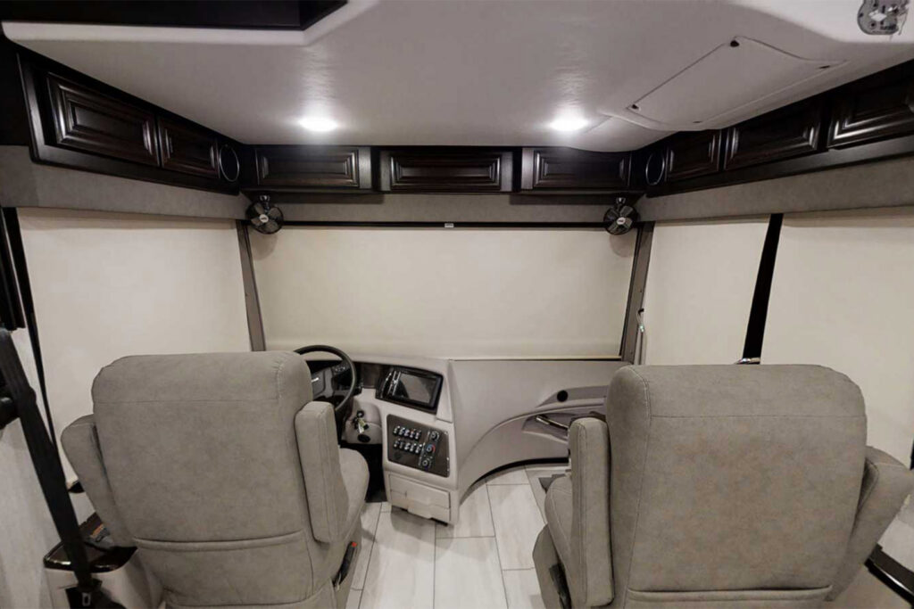 Convert the cockpit area into a convenient RV office