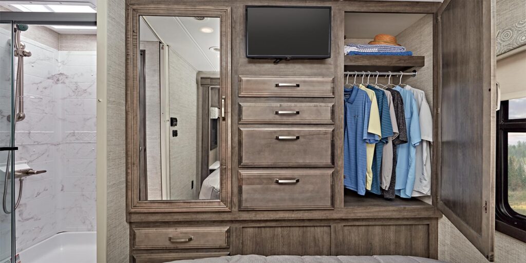 jayco-closet | I Heart RVing storage ideas for small spaces in RV closets