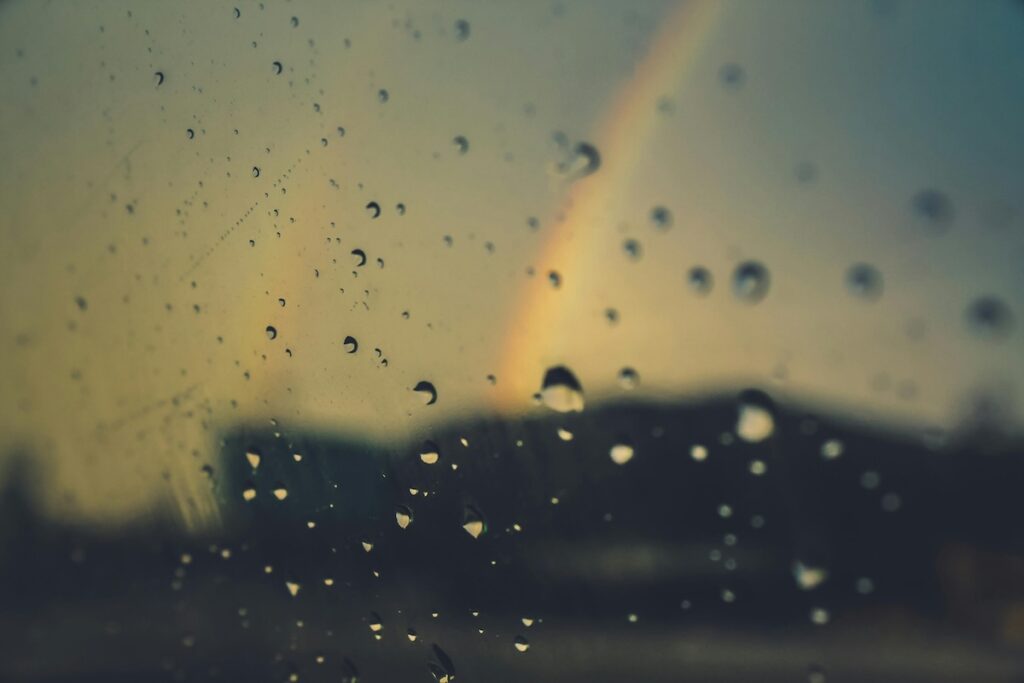 Order – October 9, 2025 @ 03:45 PM | I Heart RVing Rain (and rainbow) on windshield