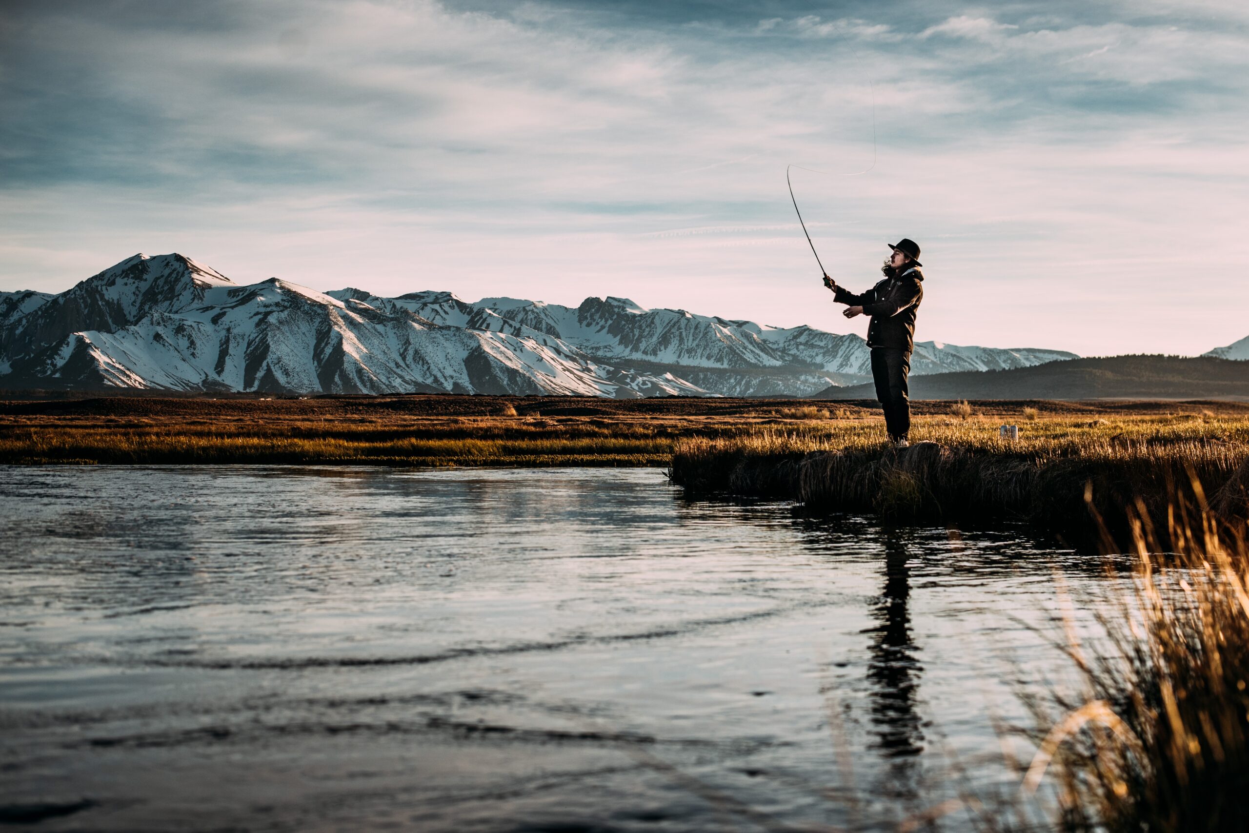 A man fishing with the best fishing rods.