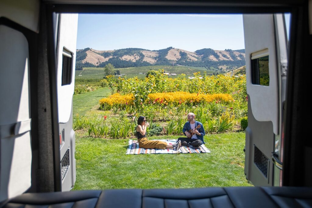 Enjoying the great outdoors even when it's buggy.