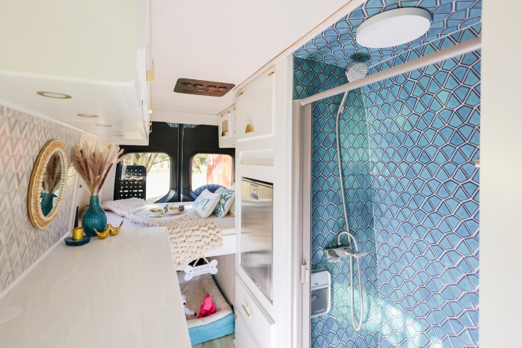 Rise2ShineAthenaTile | I Heart RVing Tile is another RV renovation that has a big impact